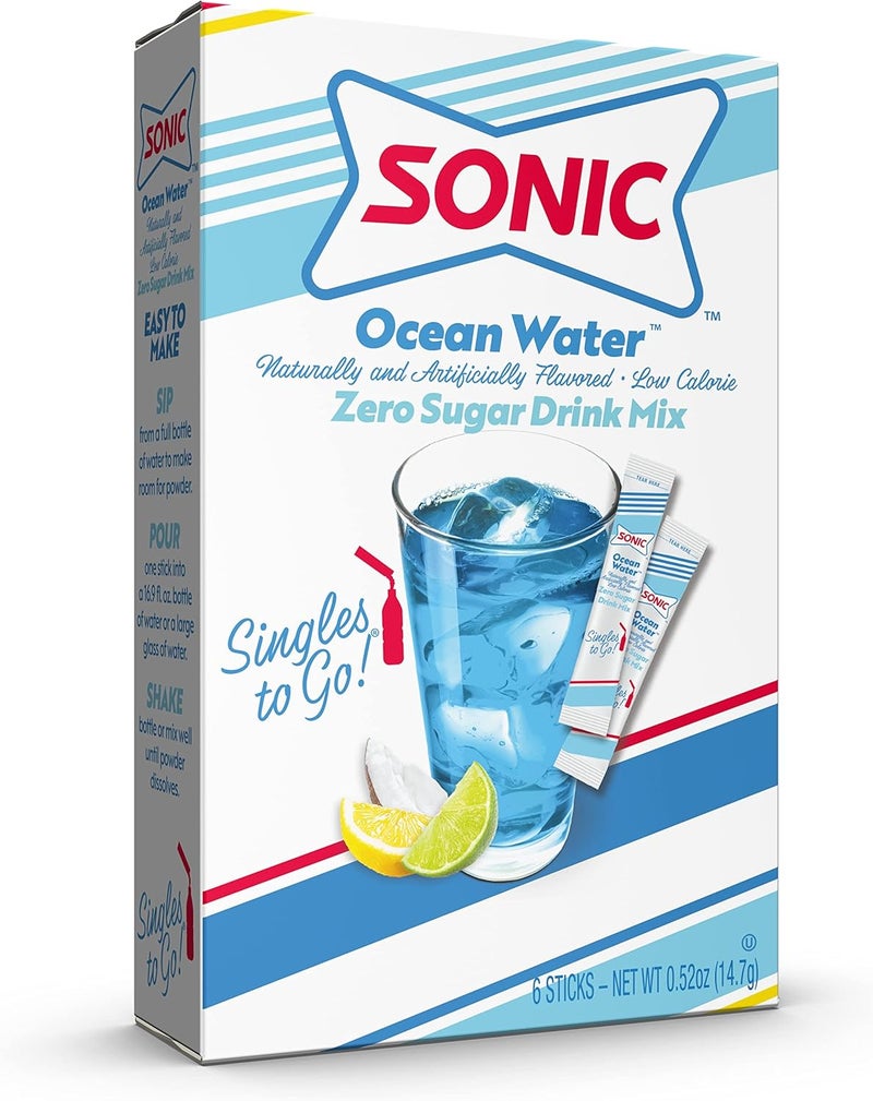 SINGLES TO GO! Sonic Ocean Water Powdered Drink Mix - 72 Sticks - Image 3